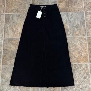 NWT The Main Street Exchange Haven long black denim skirt size 2